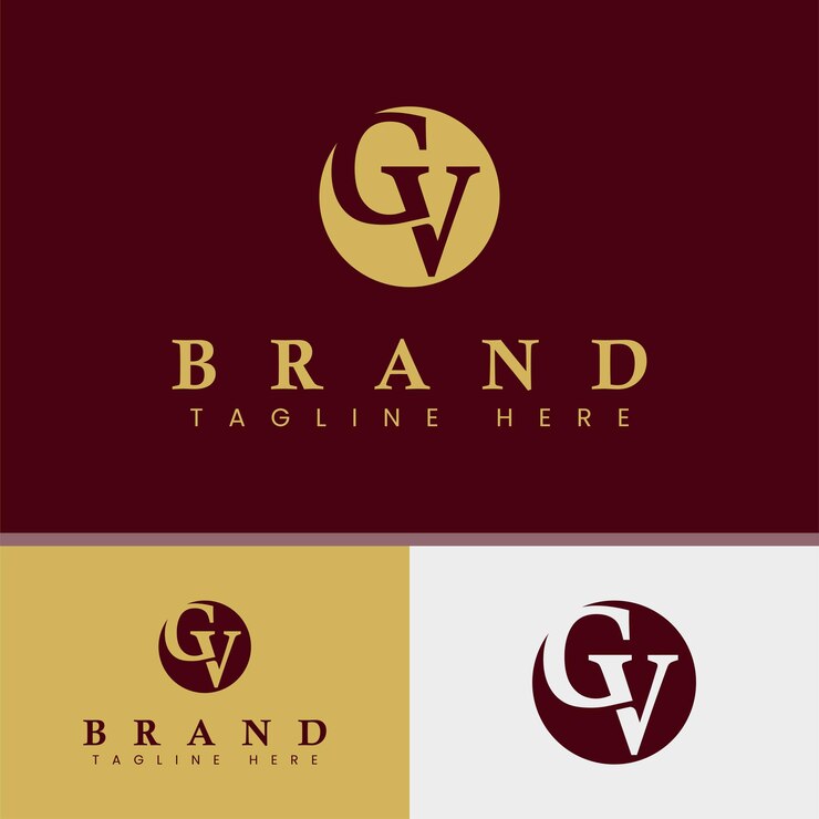 Vector logotipo del monograma de la letra gv