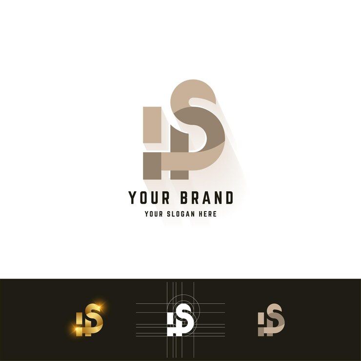 Vector logotipo de monograma de letra hps o hs con diseño de método de cuadrícula