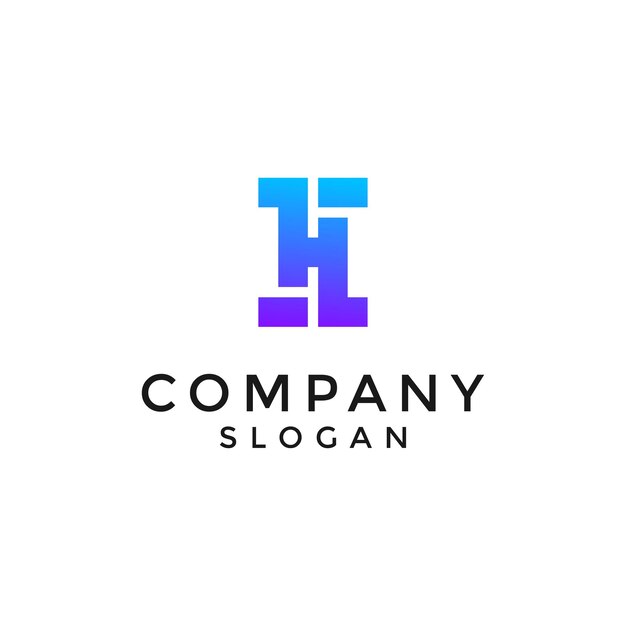 Logotipo de monograma de letra inicial IH o HI moderno y sofisticado