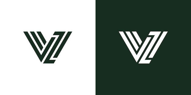 Logotipo de monograma de letra inicial moderna y minimalista VZ o ZV