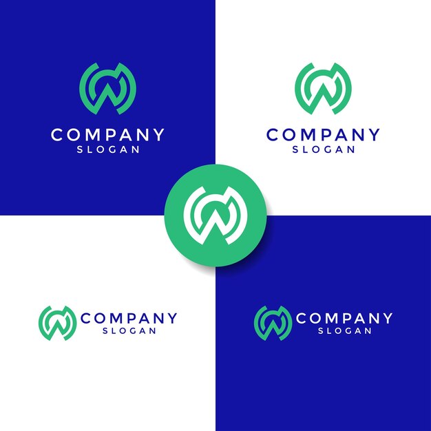 Logotipo de monograma de letra inicial moderna y minimalista WO o OW