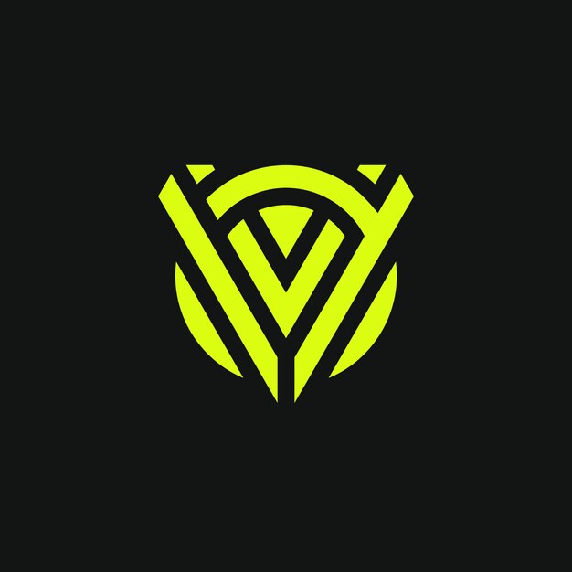 Logotipo de monograma de letra inicial moderna OV o VO