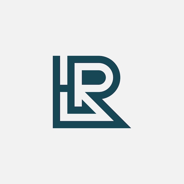 Logotipo de monograma de letra inicial moderna RH o HR