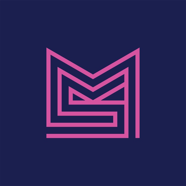 Logotipo de monograma de letra inicial MS o SM moderno y memorable