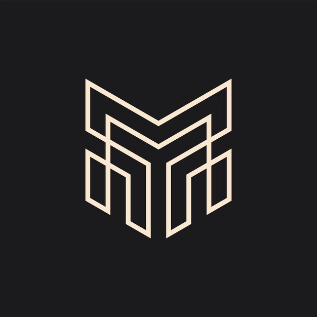 Logotipo de monograma de letra inicial MT o TM moderno y memorable