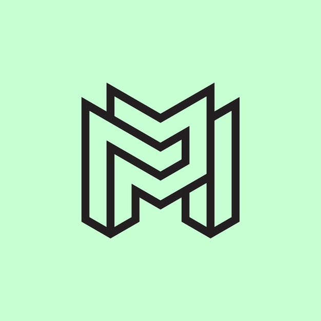 Logotipo de monograma de letra inicial PM o MP moderno y minimalista