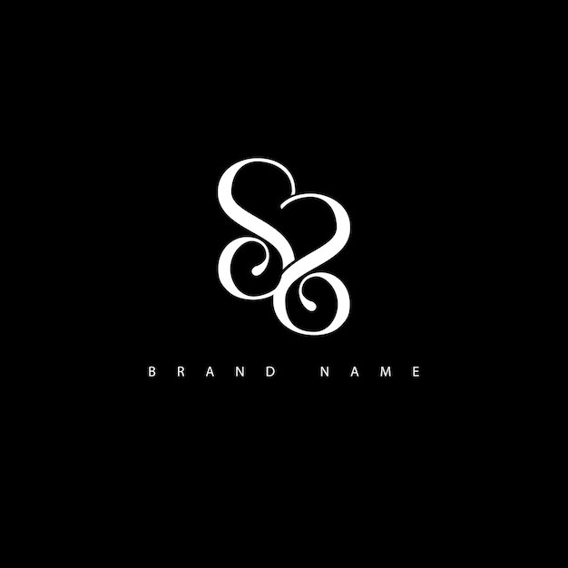 Logotipo monograma letra inicial SS lujo