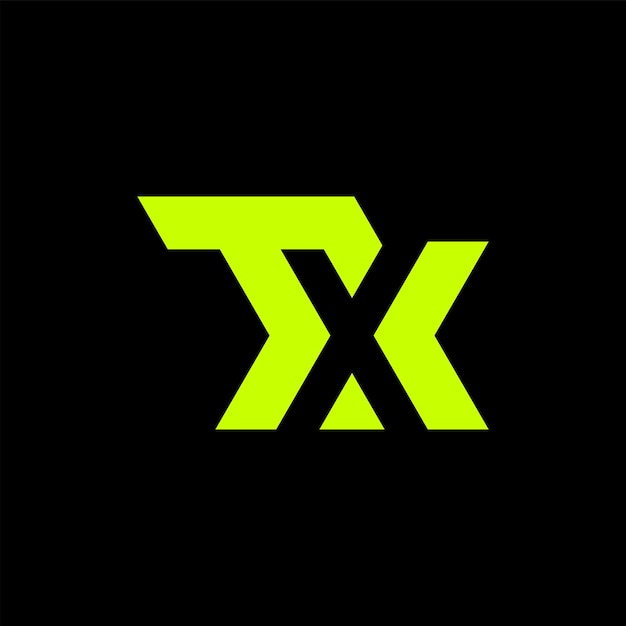 Logotipo de monograma de letra inicial TX o XT moderno y minimalista