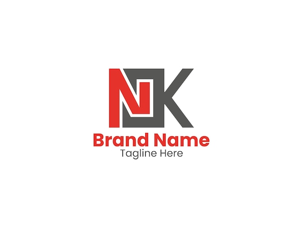 El logotipo del monograma de la letra inicial vectorial NK