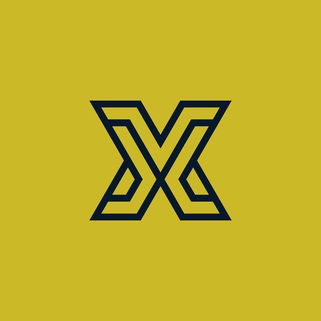 Logotipo de monograma de letra inicial VX o XV