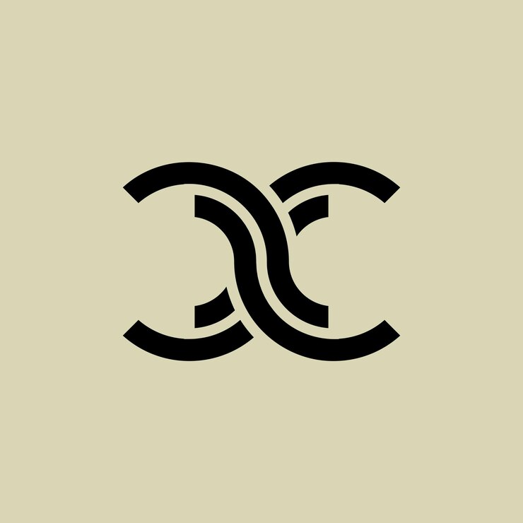 Vector logotipo de monograma de letra inicial xc o cx
