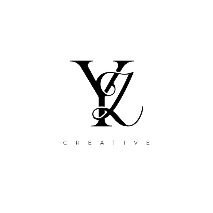 Vector logotipo monograma letra inicial yz lujo