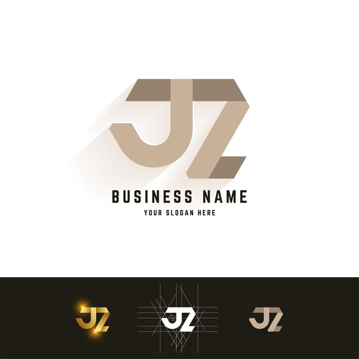 Vector logotipo de monograma de letra jz o jl con diseño de método de cuadrícula