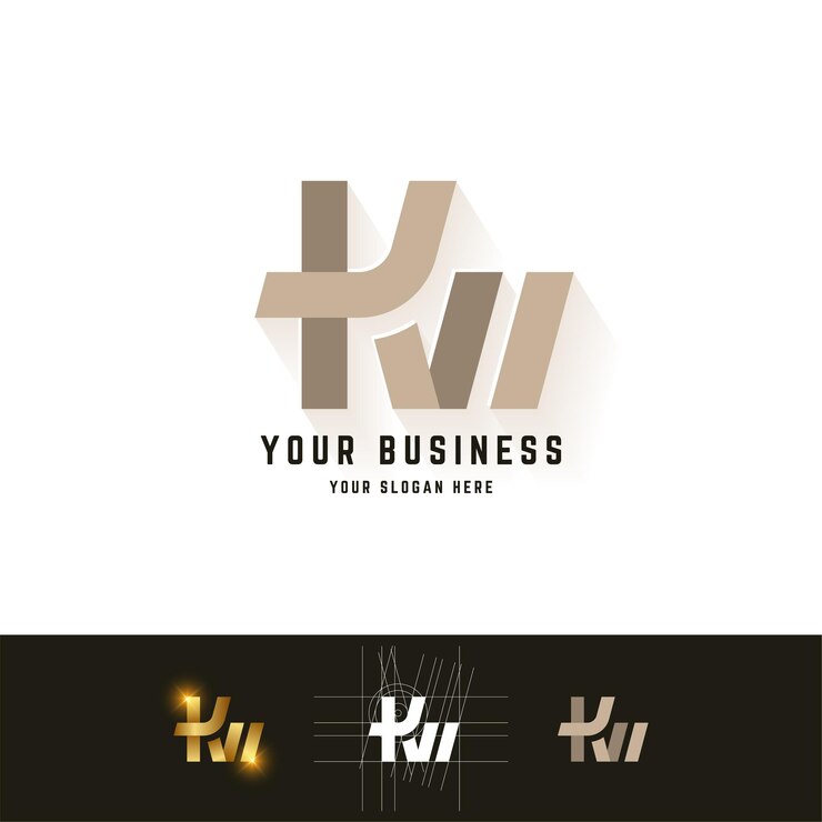 Vector logotipo de monograma de letra kw o kn con diseño de método de cuadrícula