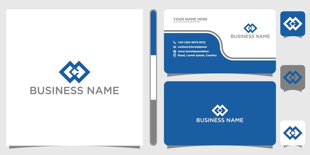 Logotipo de monograma de letra ME o infinito con diseño de tarjeta de visita