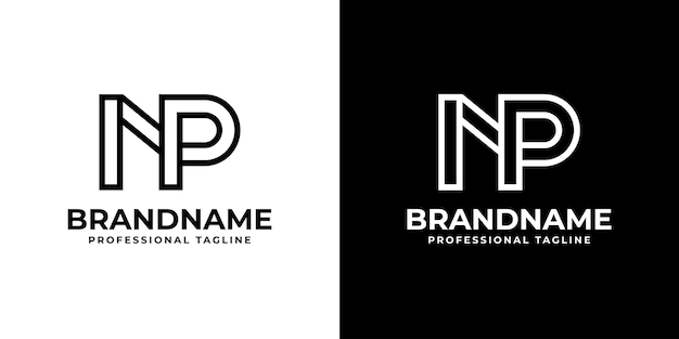Logotipo de monograma de letra NP adecuado para cualquier negocio con iniciales NP o PN
