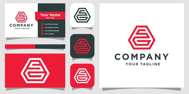 Logotipo de monograma de letra SG o GS con vector premium de diseño de tarjeta de visita Vector Premium