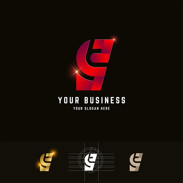 Logotipo de monograma de letra SJ o Se con diseño de método de cuadrícula