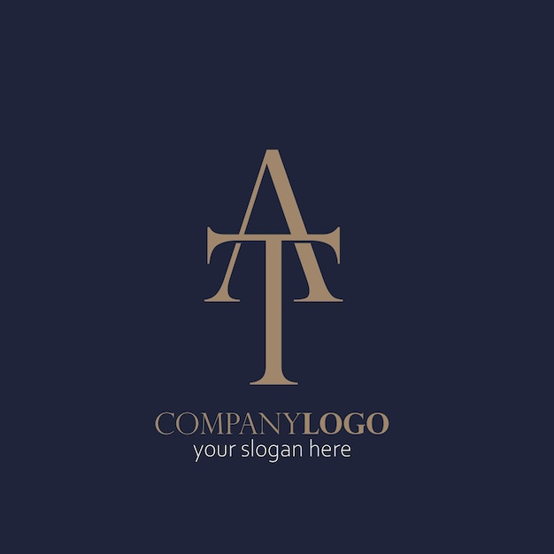 Logotipo del monograma de la letra ta