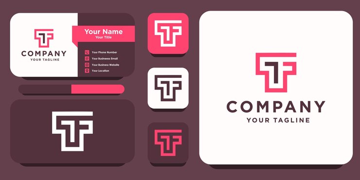 Vector logotipo de monograma de letra tf o ft con vector premium de diseño de tarjeta de visita vector premium