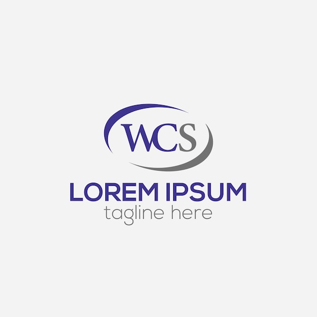 Logotipo del monograma de la letra WCS Logotipo minimalista de la letra WCS plantilla vectorial de diseño de logotipo corporativo creativo