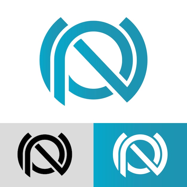 El logotipo del monograma de las letras del alfabeto PN NP P y N diseño elegante y profesional del icono de la letra