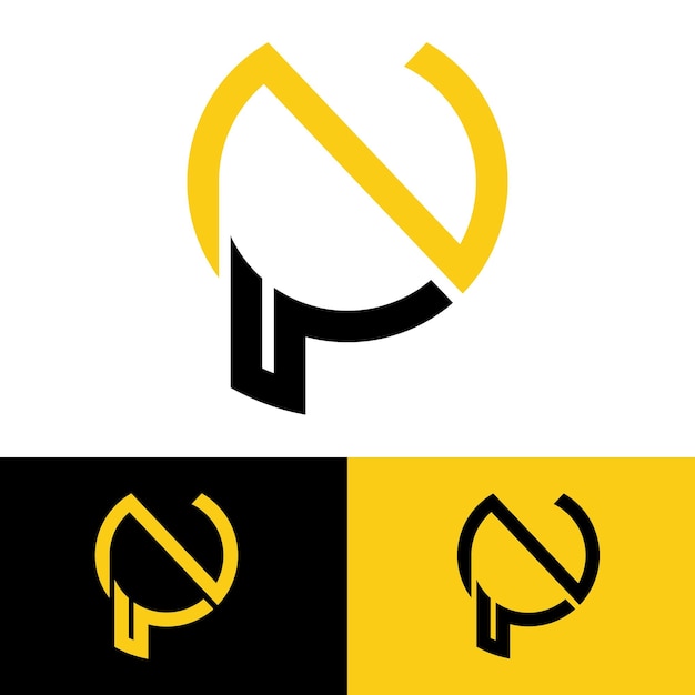 El logotipo del monograma de las letras del alfabeto PN NP P y N diseño elegante y profesional del icono de la letra
