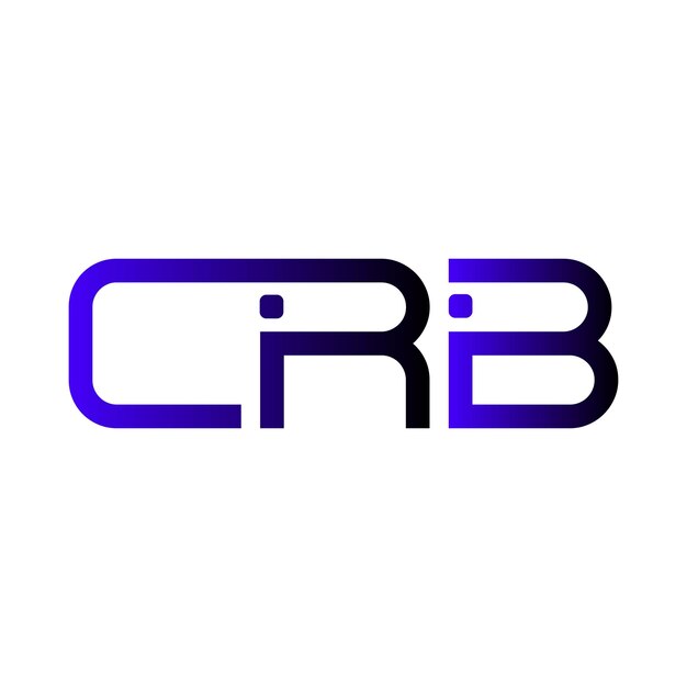 El logotipo, el monograma, las letras iniciales, la marca CRB, la identidad, el diseño, el símbolo, el gradiente, el púrpura, el azul, el moderno.