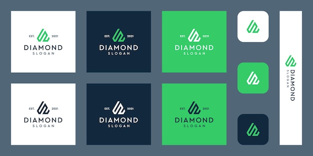 Logotipo de monograma de letras S con formas abstractas de diamantes Vectores Premium