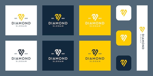 Logotipo de monograma de letras s con formas abstractas de diamantes vectores premium