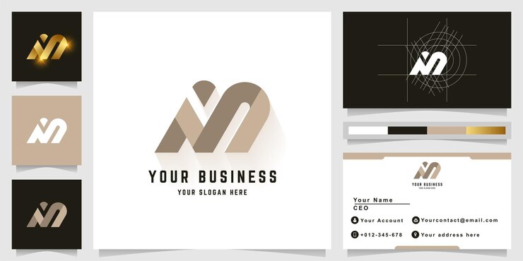Vector logotipo de monograma letter im o nim con diseño de tarjeta de visita