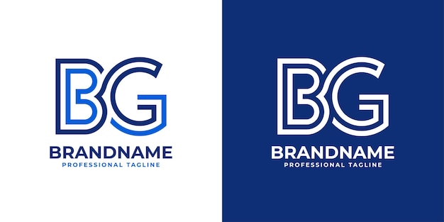 Vector logotipo del monograma de la línea bg de la letra adecuado para cualquier empresa con iniciales bg o gb