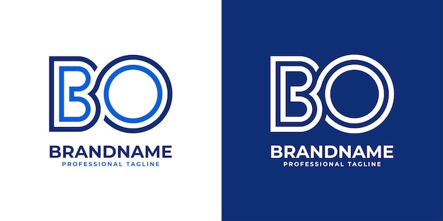 Logotipo del monograma de la línea BO de la letra adecuado para cualquier empresa con iniciales BO u OB