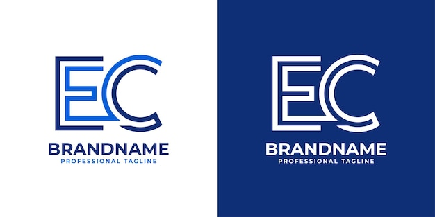 Logotipo del monograma de la línea EC de la letra adecuado para cualquier empresa con iniciales EC o CE
