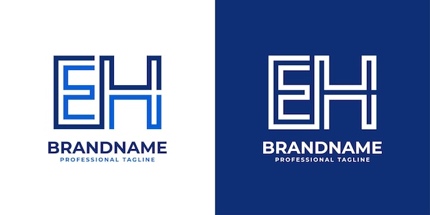 Logotipo del monograma de la línea EH de la letra adecuado para cualquier negocio con las iniciales EH o HE