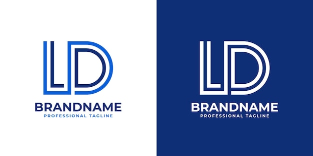 Logotipo de monograma de línea LD adecuado para empresas con iniciales LD o DL