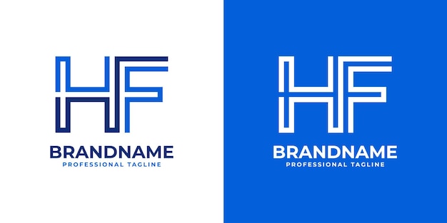 Logotipo de monograma de línea de letra HF adecuado para empresas con iniciales HF o FH