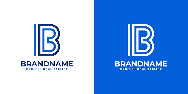 Logotipo de monograma de línea de letra IB adecuado para empresas con iniciales IB o BI