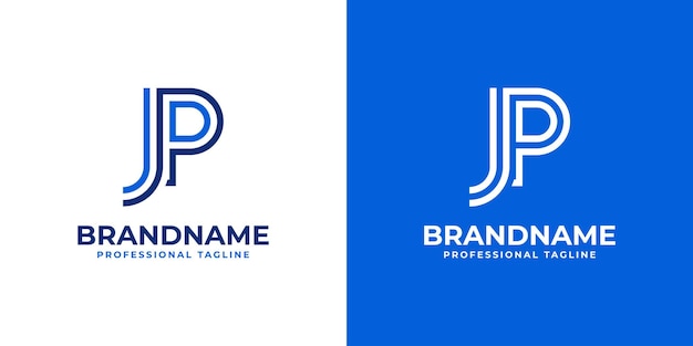 Logotipo de monograma de línea de letras JP adecuado para negocios con las iniciales JP o PJ