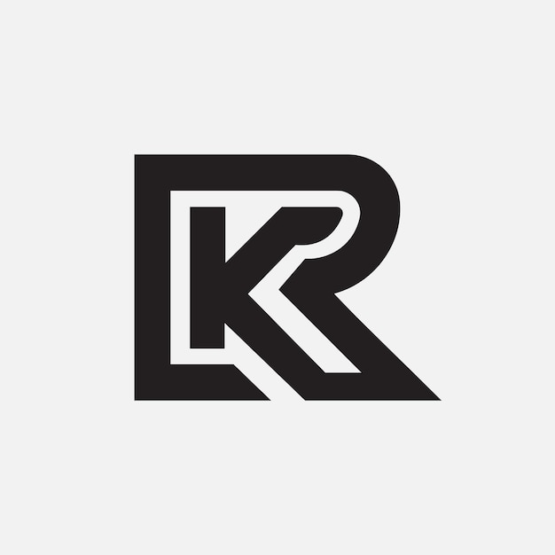 El logotipo del monograma de la línea de letras Kr art initial creative abstract