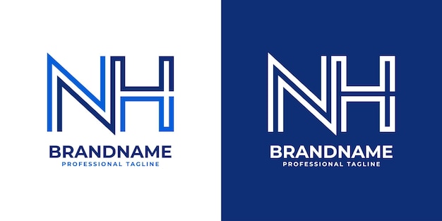 El logotipo del monograma de la línea de letras NH, adecuado para negocios con las iniciales NH o HN