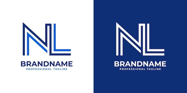 Logotipo de monograma de línea de letras NL adecuado para negocios con las iniciales NL o LN