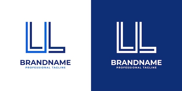 Logotipo de monograma de la línea Letter LL adecuado para cualquier negocio con iniciales LL