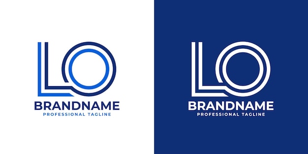 Logotipo de monograma de línea LO de letra adecuado para empresas con iniciales LO u OL