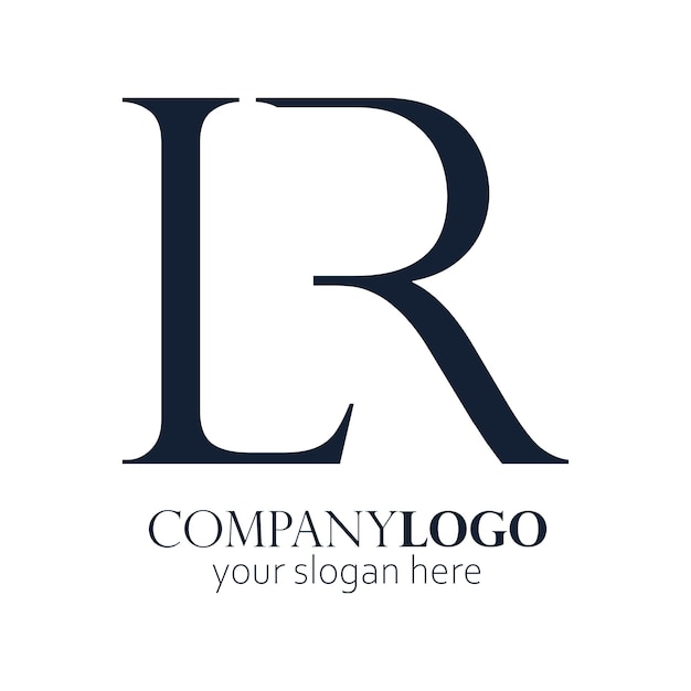 Logotipo del monograma LR elegante