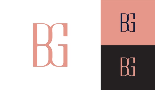 Logotipo de monograma de lujo BG para empresa de muebles