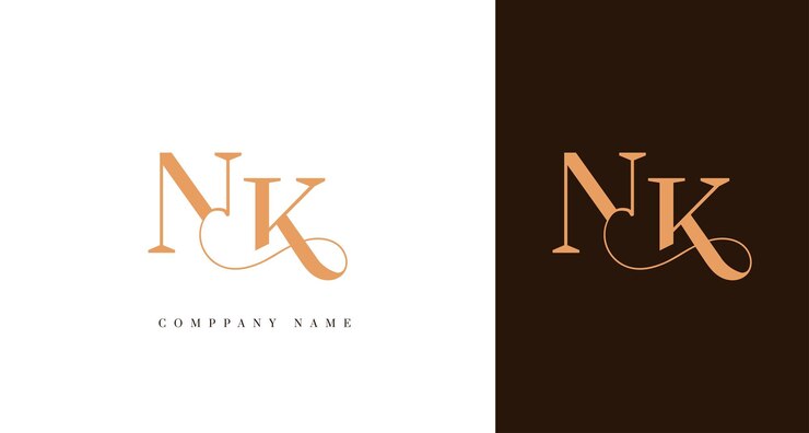 Vector logotipo de monograma de lujo con las iniciales nk