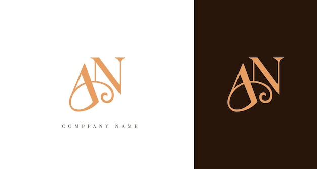 Logotipo de monograma de lujo con las iniciales