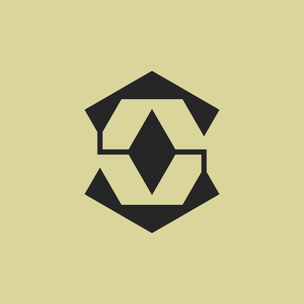 logotipo de monograma de lujo con letra inicial elegante abstracta S