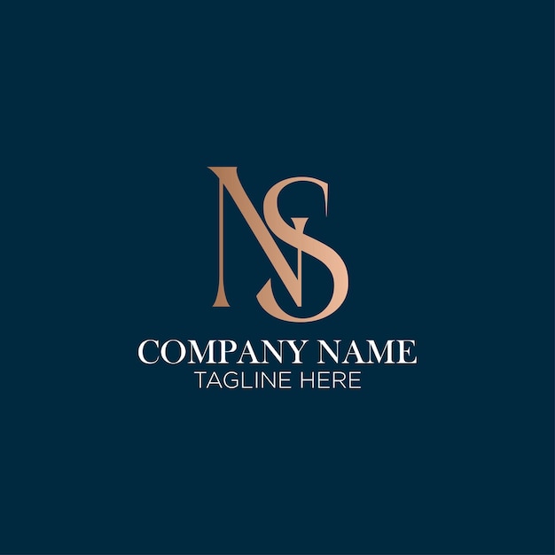 El logotipo del monograma de lujo NS